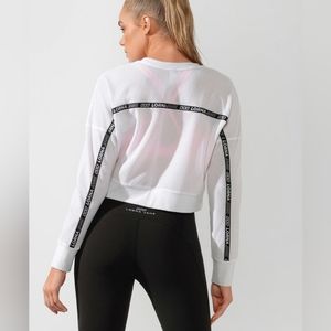 Lorna Jane White Crop Top with Black Accents